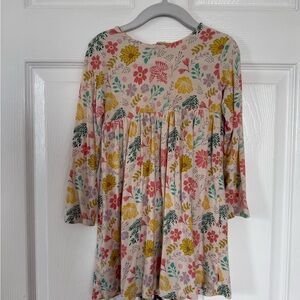 Magnetic Me Pink Floral Long Sleeve Dress with Yellow Accents